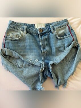 One Teaspoon Light Blue "Bandits" Denim Shorts